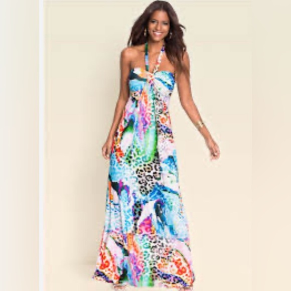 Dresses & Skirts - Venus Tropical Strapless Halter Maxi Dress Sz 2X